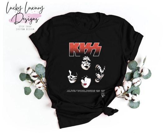 Discover Kiss Alive World 1996 97 T-shirt, Ace Frehley Guitar Sweater, Ace Frehley Vintage T-Shirt, KISS Band Tee, Classic Rock Shirt