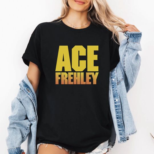 Ace Frehley Name T-Shirt | Bold Retro Rock Legend Tee | RIP Ace Frehley Shirt