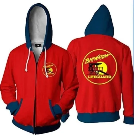 Discover Men Women Baywatch 3D Print Hoodie Sweatshirt Cosplay Zipper Jacket Coat