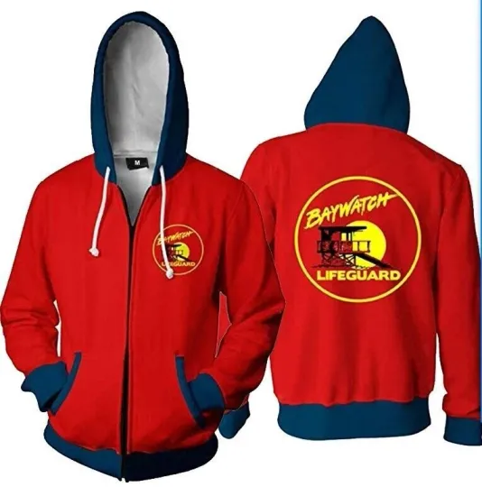 Discover Men Women Baywatch 3D Print Hoodie Sweatshirt Cosplay Zipper Jacket Coat