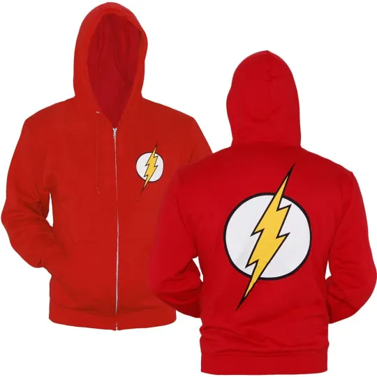 Discover DC Comics Flash Symbol Zip-Up Hoodie