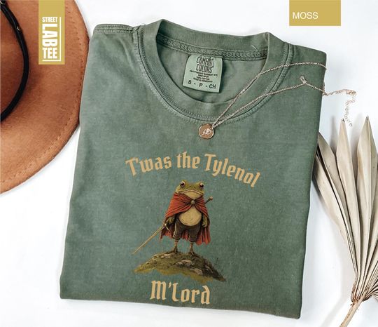 Discover Twas the Tylenol M'lord Comfort Colors T-Shirt, Tylenol Shirt, Anti RFK Jr Frog Liberal T-Shirt, Anti Trump Tee, Vaccine Awareness Shirt