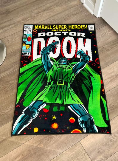 Discover Comic Cover Rug, Soft Room Mat, Stylish Geek Decor, Gift Idea for Comic Lovers