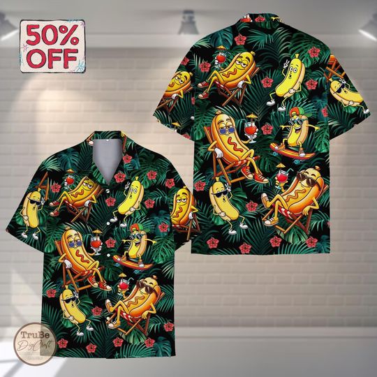 Discover Tropical Hotdog Hawaiian Shirt