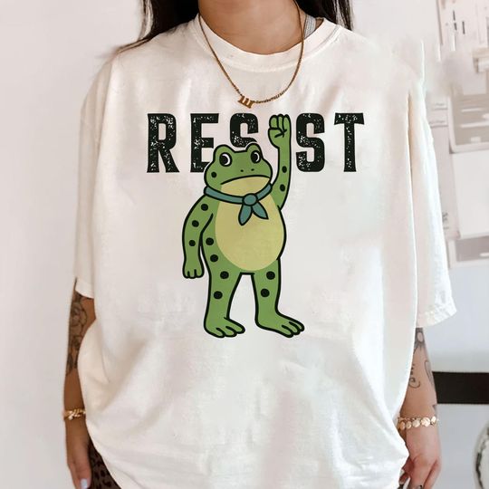 Discover Resist Frog T-Shirt, Political and Activist Tee, Feminist Equality Top