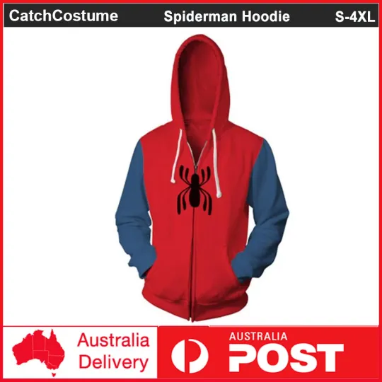 Discover Spider-Man Homecoming Cosplay Hoodie Jumper Spiderman Pollover Hooded Sweatshirt