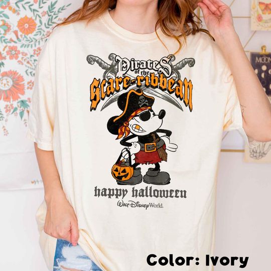 Discover Mickey Halloween Pirates Of The Scare-ibbean Shirt, Disney Halloween Cruise Trip T-shirt, Mickey Spooky Vibes, Disneyland Halloween Party