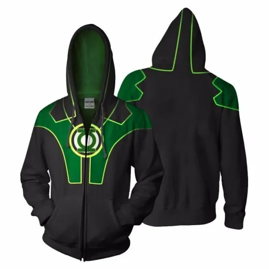 Discover Green Lantern 2 3D Hoodie Print Cosplay Jacket Casual Sweatshirt Full-Zip Coat