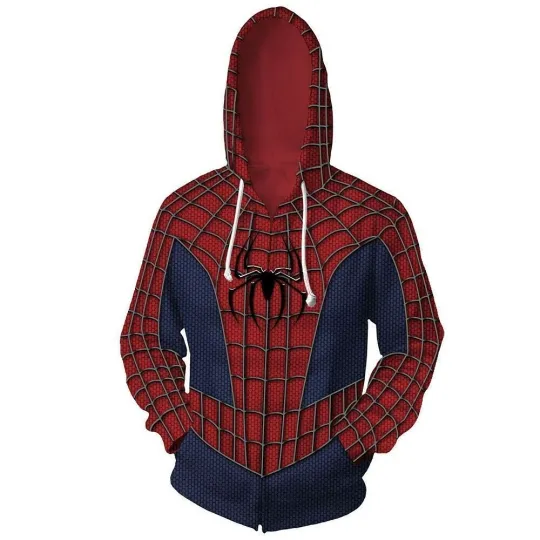 Discover Spiderman Hoodie 3D Printed Zipper Sweatshirt Adult Teens Cosplay Costume Jacket