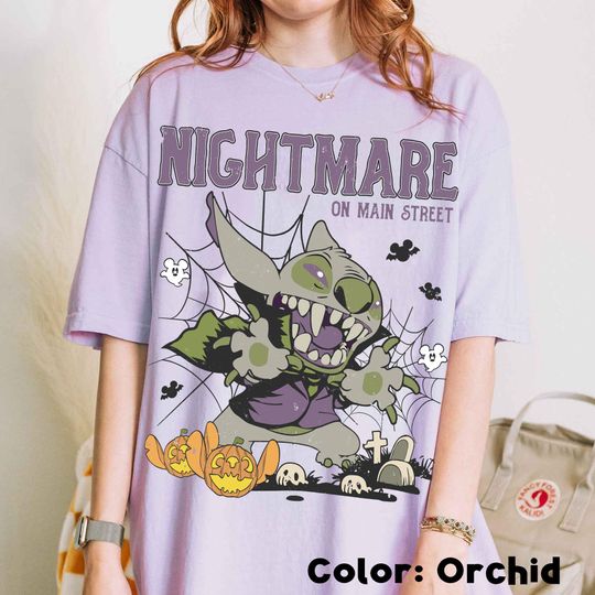 Vintage Stitch Halloween Nightmare On Main Street Shirt, Spooky Stitch Costume Tee