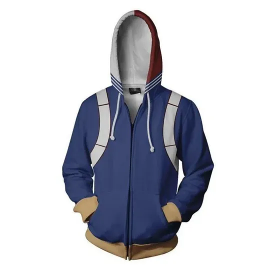 Discover Hero Anime Hoodie Shoto Todoroki Cosplay Sweatshirt Casual Zipper Jacket
