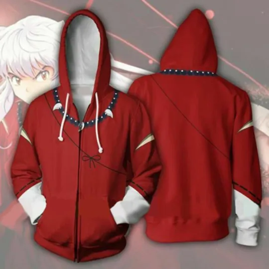 Discover Japanese anime Inuyaasha hoodie Sweatshirt Cosplay Costume zip up coat jacket