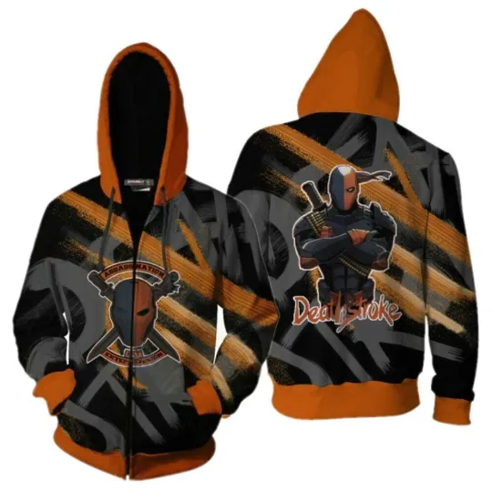 Discover Deadpool Deathstroke Cosplay Costume Men's Hoodie Sweatshirt Zipper Jacket Coat