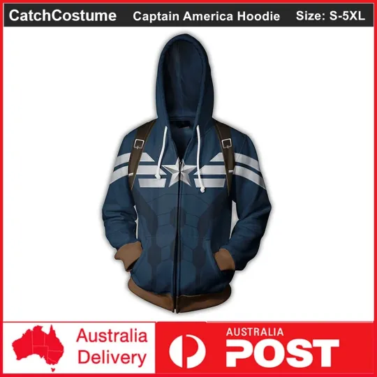 Discover Avengers Endgame Captain America Hoodie Sweatshirt Pullover Zipper Jacket Coat