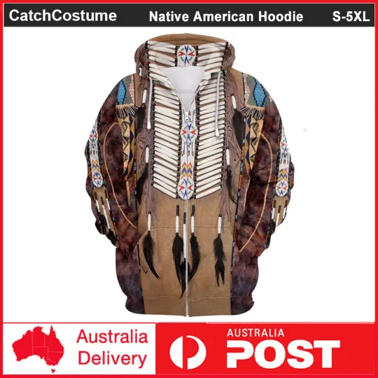 Discover Native American Indian Hoodie Jacket 3D Print Hooded Pullover Zipper Sweatshirt