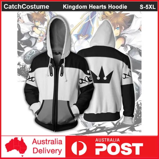 Discover Kingdom Hearts Sora Cosplay Hoodie Sweatshirt Pullover Jumper Zipper Jacket Coat