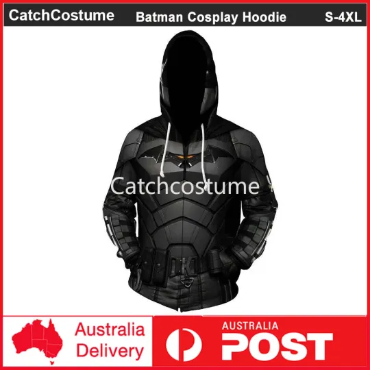 Discover Batman Hoodie Superhero 3D Print Cosplay Costume Hooded Zipper Sweatshirt Unisex