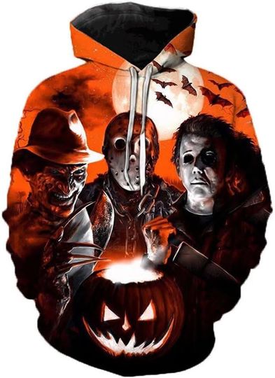 Discover CHLOBLOM Horror Movie Cosplay Hoodie Scary Costume Novelty Jacket Sweatshirt