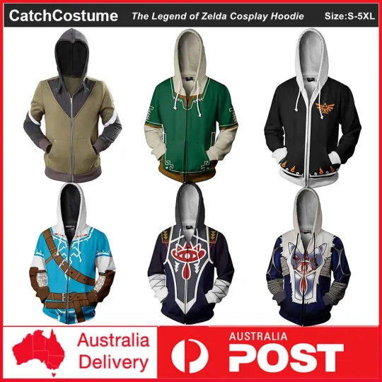 Discover Legend of Zelda Cosplay Costume Hoodie 3D Print Hooded Zipper Sweatshirt Jumper