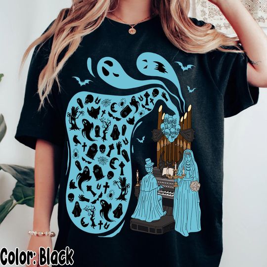 Discover Victor Geist Organist and The Bride Constance Shirt, Haunted Mansion Disney Tee, Spooky Ghosts Halloween Shirt, Disneyland Halloween Trip