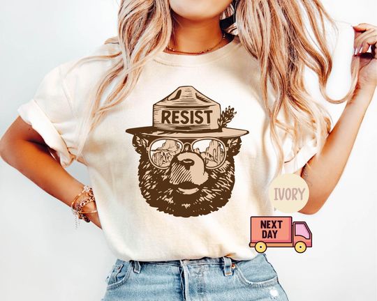 Discover Smuky the bear Shirt, Resist Shirt, National Parks Shirt, National Forest Shirt,Anti Trump Shirt,Protest Shirt,Support Parks