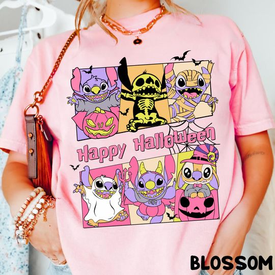Discover Disney Stitch Happy Halloween Shirt, Stitch Halloween Costumes Tee