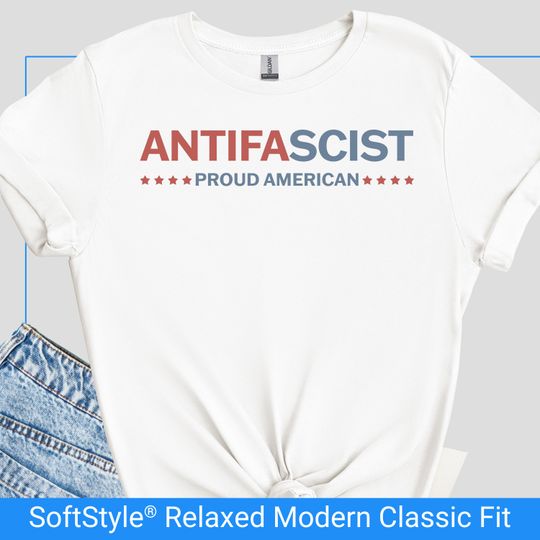 Discover Antifa Shirt, Antifascist Proud American Tshirt, Anti Fascism Patriotic Tee, Anti Trump Shirt, Liberal Democrat Gift, Protest Rally T-Shirt