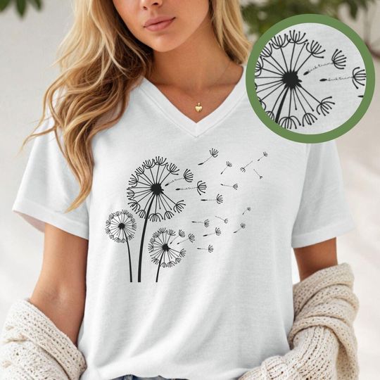 Discover Subtle Anti Trump T-shirt, Political Anti Trump V-neck, Dandelion V-Neck Tee, Floral Graphic Shirt, FDT Shirt, Anit Maga Shirt, Trump Sucks