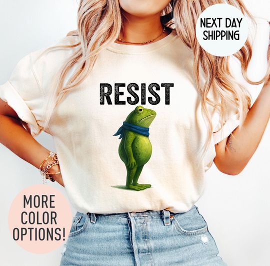 Discover Portland Frog Protest Resist T-Shirt, I Stand With Frog Shirt, Anti Trump Anti Fascism Shirt, Resist Tees, Protest Shirt
