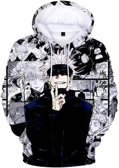 Discover Gojo Satoru Hoodie Cosplay Sweater 3D Hooded Pullover