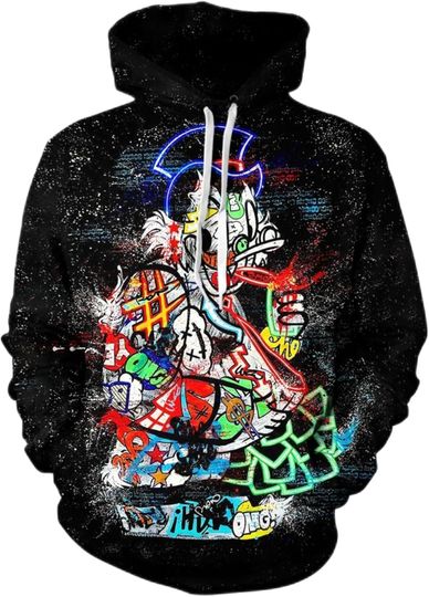 Discover Men's 3D Printed Hoodie Casual Street Graffiti Pullover