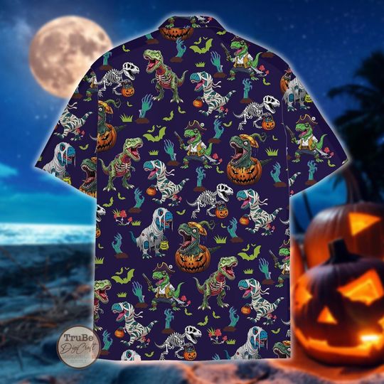 Discover Halloween Dinosaur Hawaiian  Shirt for Summerween Party