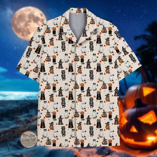 Discover Spooky Raccoon Hawaiian Shirt, Funny Halloween Aloha Shirt