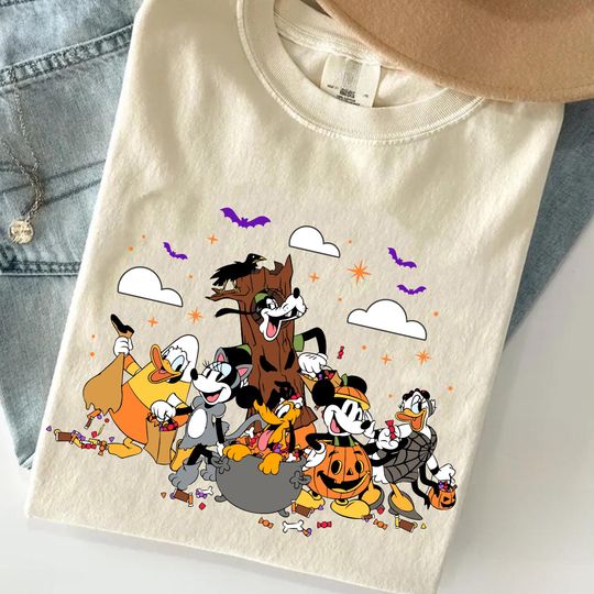 Discover Vintage Mickey and Friends Costume T-shirt, Funny Disney Halloween Group Tee