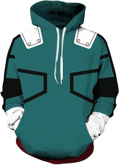 CHLOBLOM Adult Deku Hoodie Cosplay Costume Shoto Pullover