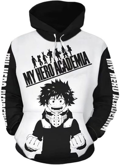 CHLOBLOM Deku Cosplay Hoodie 3D Print Anime Pullover
