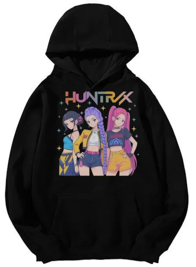 Discover Unisex "HUNTRX" Anime Girl Group Graphic Hoodie