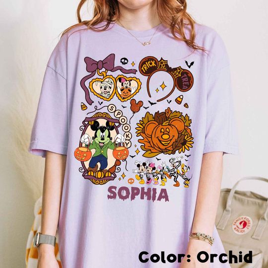 Discover Custom Mickey and Friends Halloween Heart Locket Coquette Bow Shirt