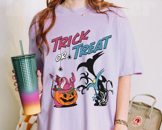 Discover Pain Skeleton Panic Pumpkin Trick Or Treat Comic Comfort Colors Shirt