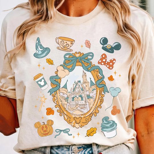Discover Disney Castle Halloween Coquette Bow Shirt, Magic Kingdom Halloween Night Party