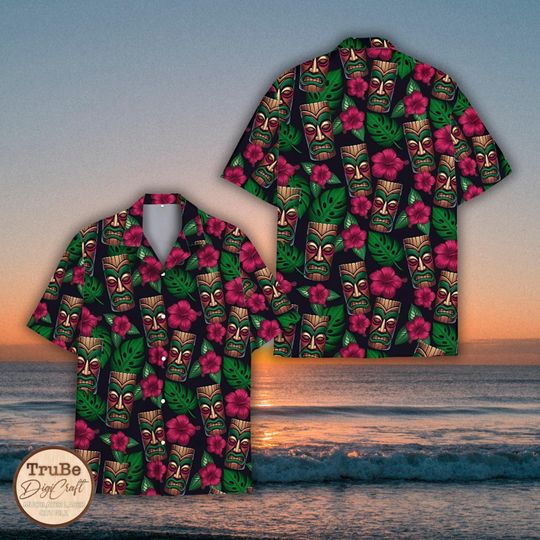 Discover Tropical Tiki Mask Hawaiian Shirt: Aloha Beach Button-Down