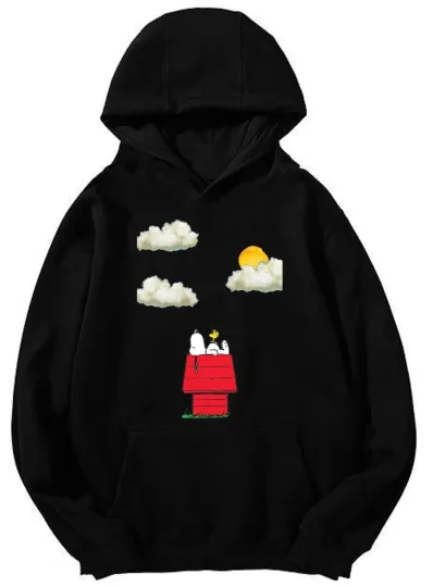 Discover Snoopy Doghouse Sunset Hoodie - Peanuts Classic Scene Design Unisex Hoodie