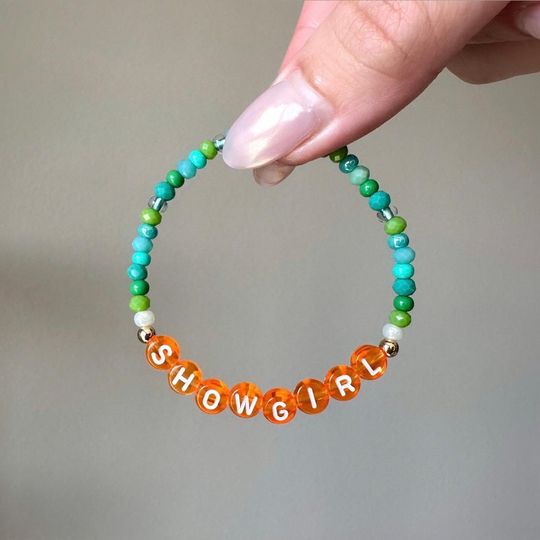 Discover Showgirl Friendship Bracelet 14k Gold Filled Customizable Glass Seed Beaded Bracelet | Gift for swiftiee taylor version Bracelets