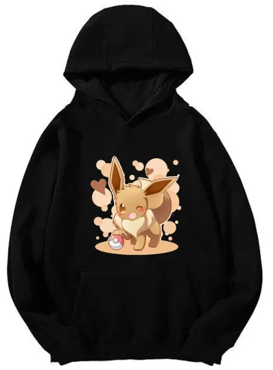 Poket mons Eevee Poké Ball Hoodie - Cute Poket mons Design Unisex Hooded Sweatshirt