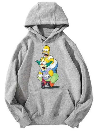 The Simpsons Bike Ride Hoodie - Hilarious Character Duo Design Unisex Hoodie