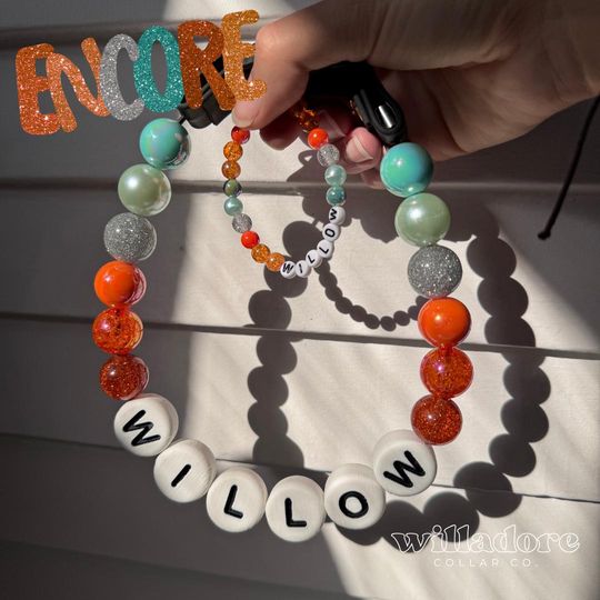 Discover Encore: Personalized Beaded Dog Collar, Taylorr Swifts Life of a Showgirl, Handmade