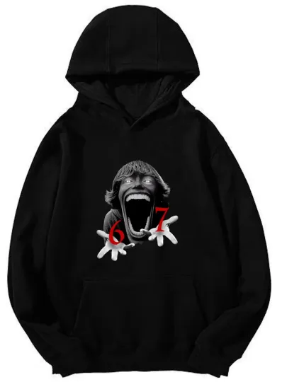 Discover Meme “67” Scream Hoodie - Iconic Internet Meme Design Unisex Hooded Sweatshirt