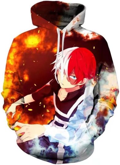 CHLOBLOM Adult Deku Hoodies Cosplay Costume Shoto Pullover