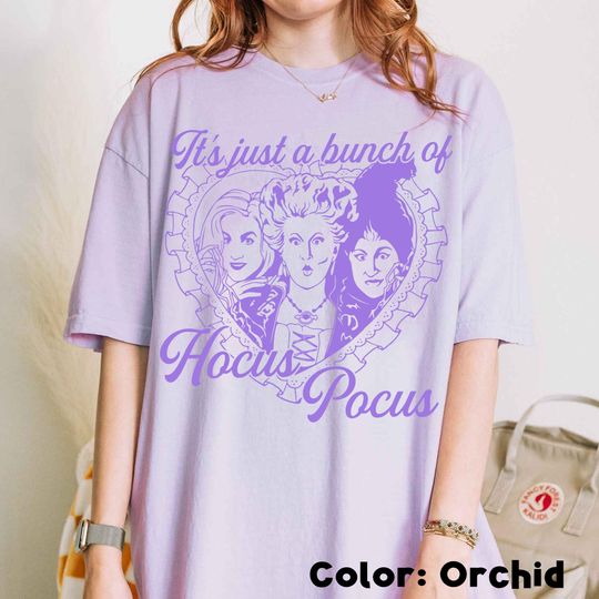 Discover Retro Sanderson Sisters Just A Bunch Of Hocus Pocus T-shirt, Halloween Disney Hocus Pocus Witch Tee, Disneyland Family Matching Trip 2025