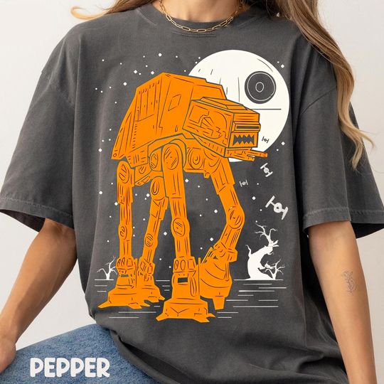 Discover Star Wars Halloween Shirt, At At Full Moon Death Star T-shirt, Spooky Season, Galaxys Edge, Hollywood Studios, Disneyland Halloween Trip